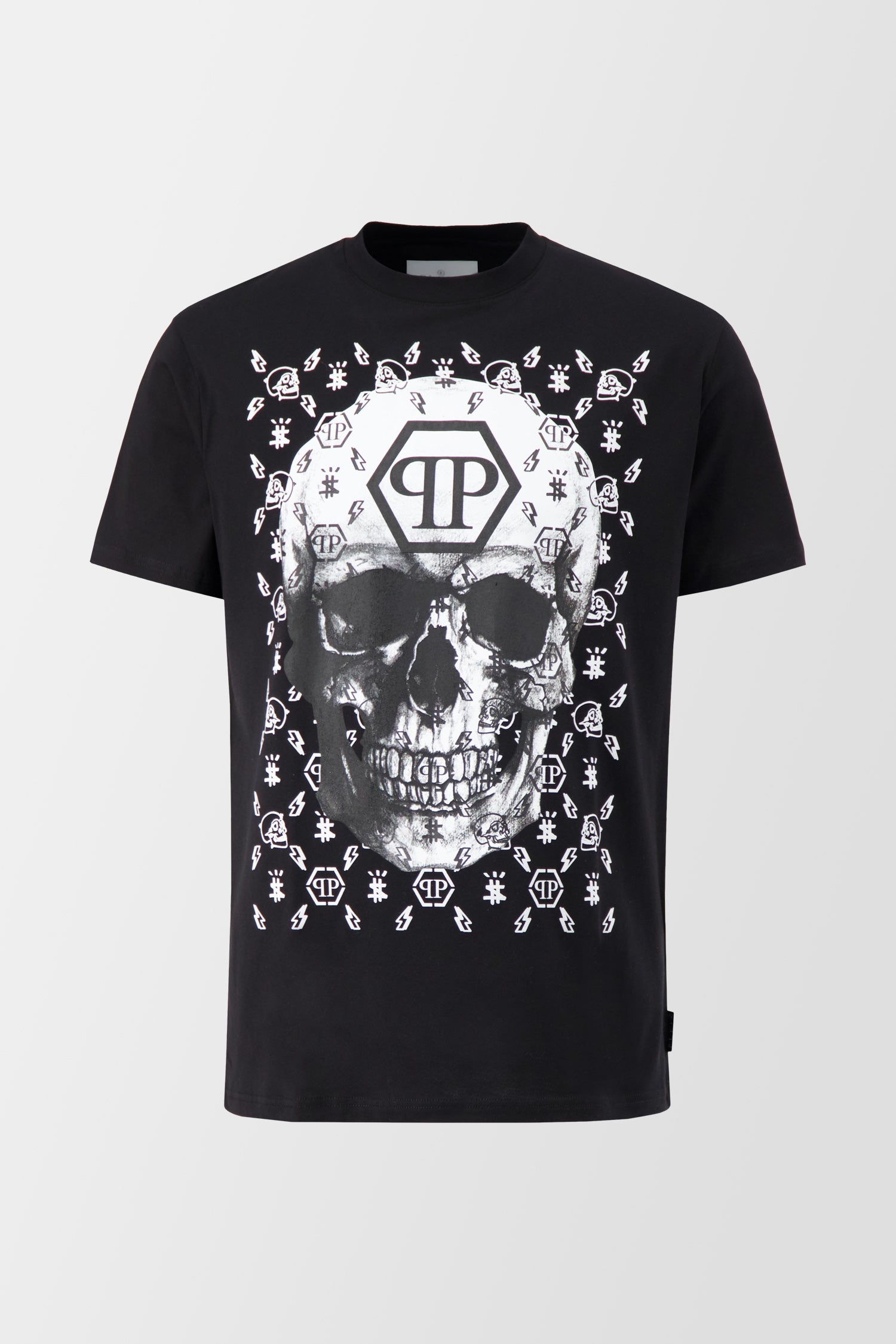 Philipp Plein Black SS Skull Round Neck T-Shirt