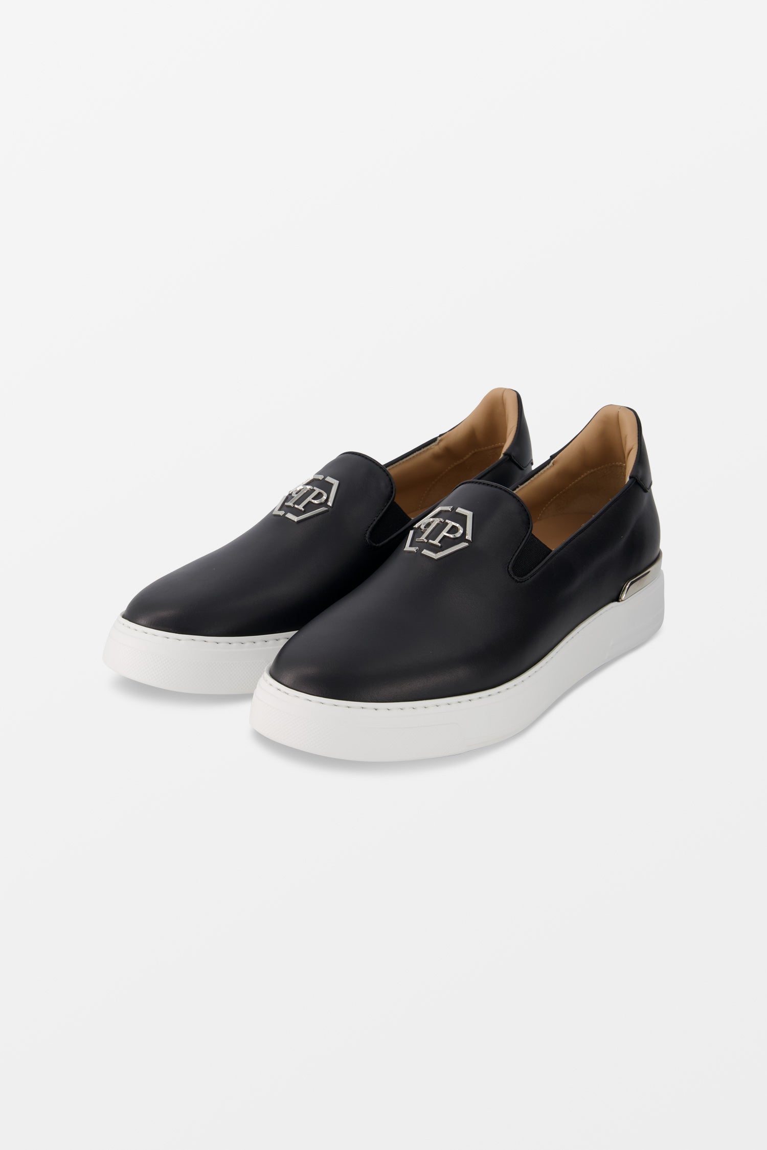 Philipp Plein Hexagon Slip-Ons Black Sneakers