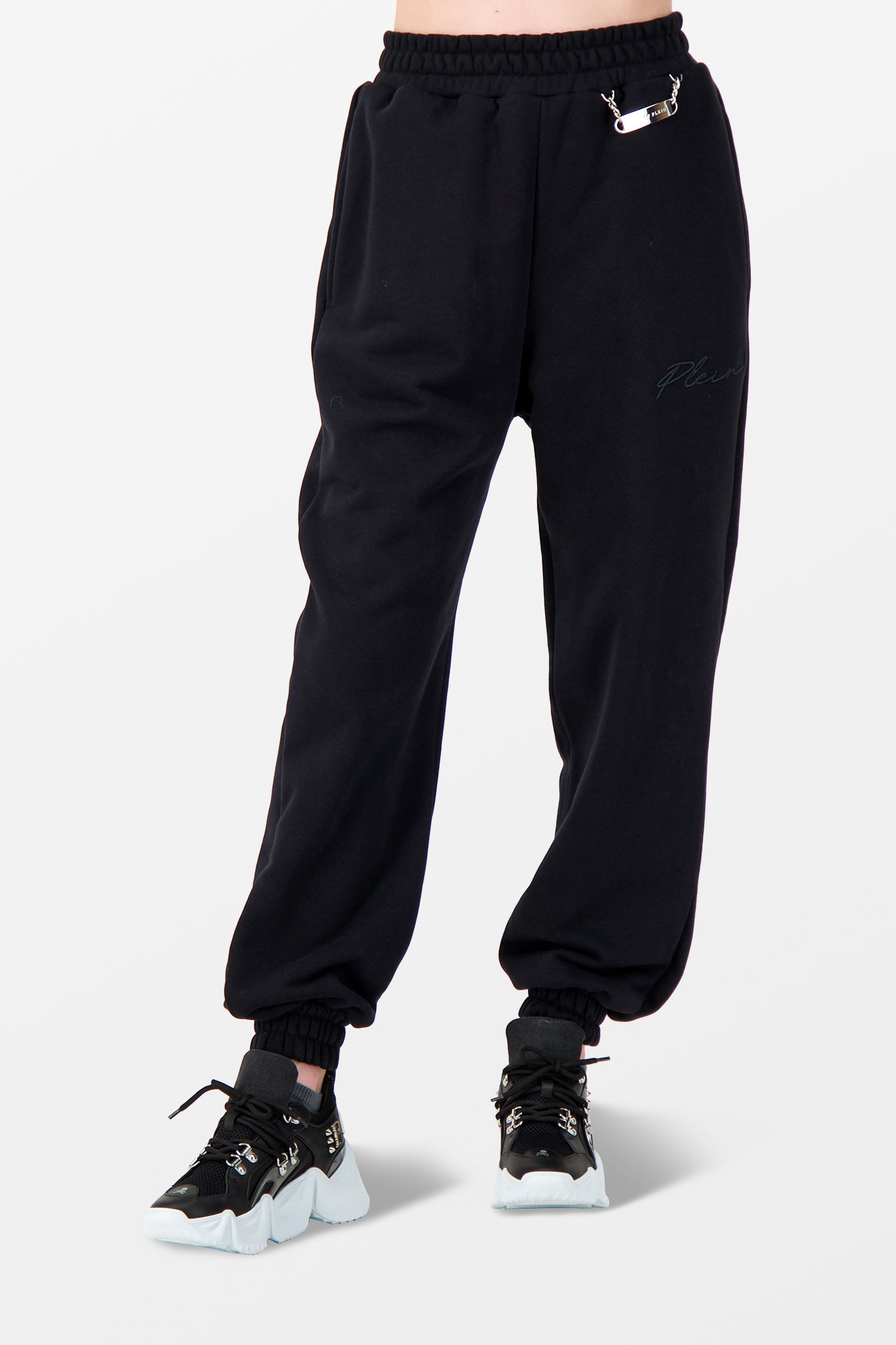 Philipp Plein Black Embroidery Signature Trousers