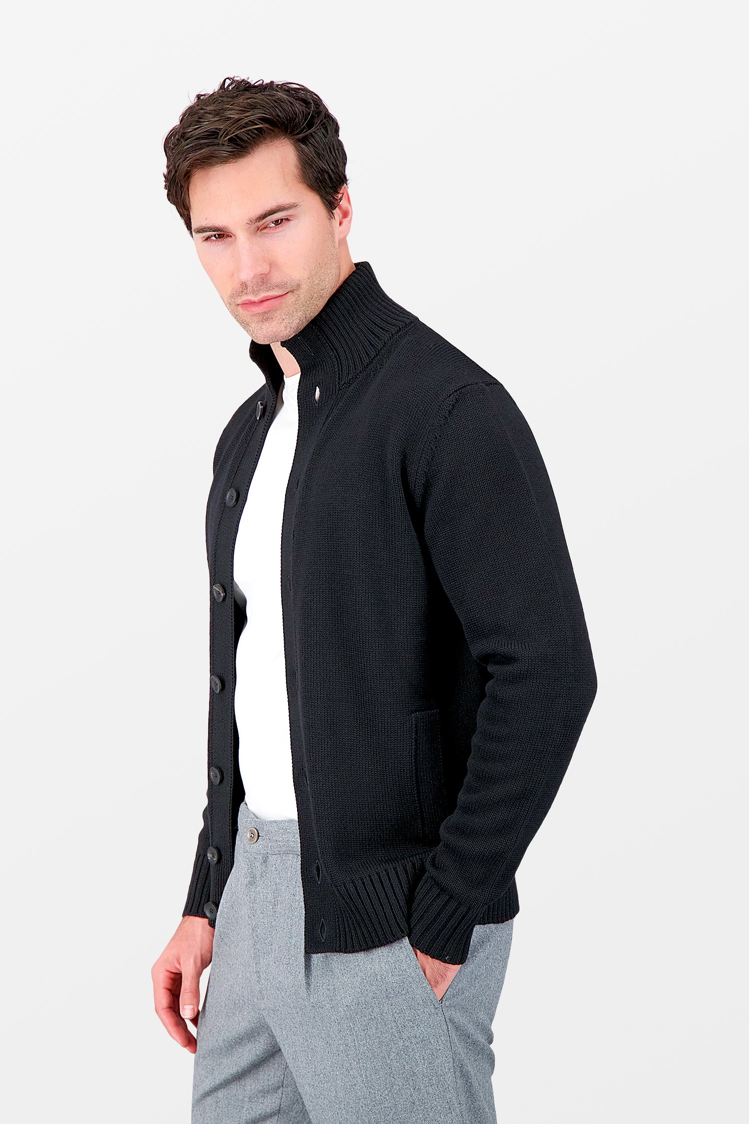 Buy Zanone Black Chioto Mock Neck Sweater | Men | Black | Original