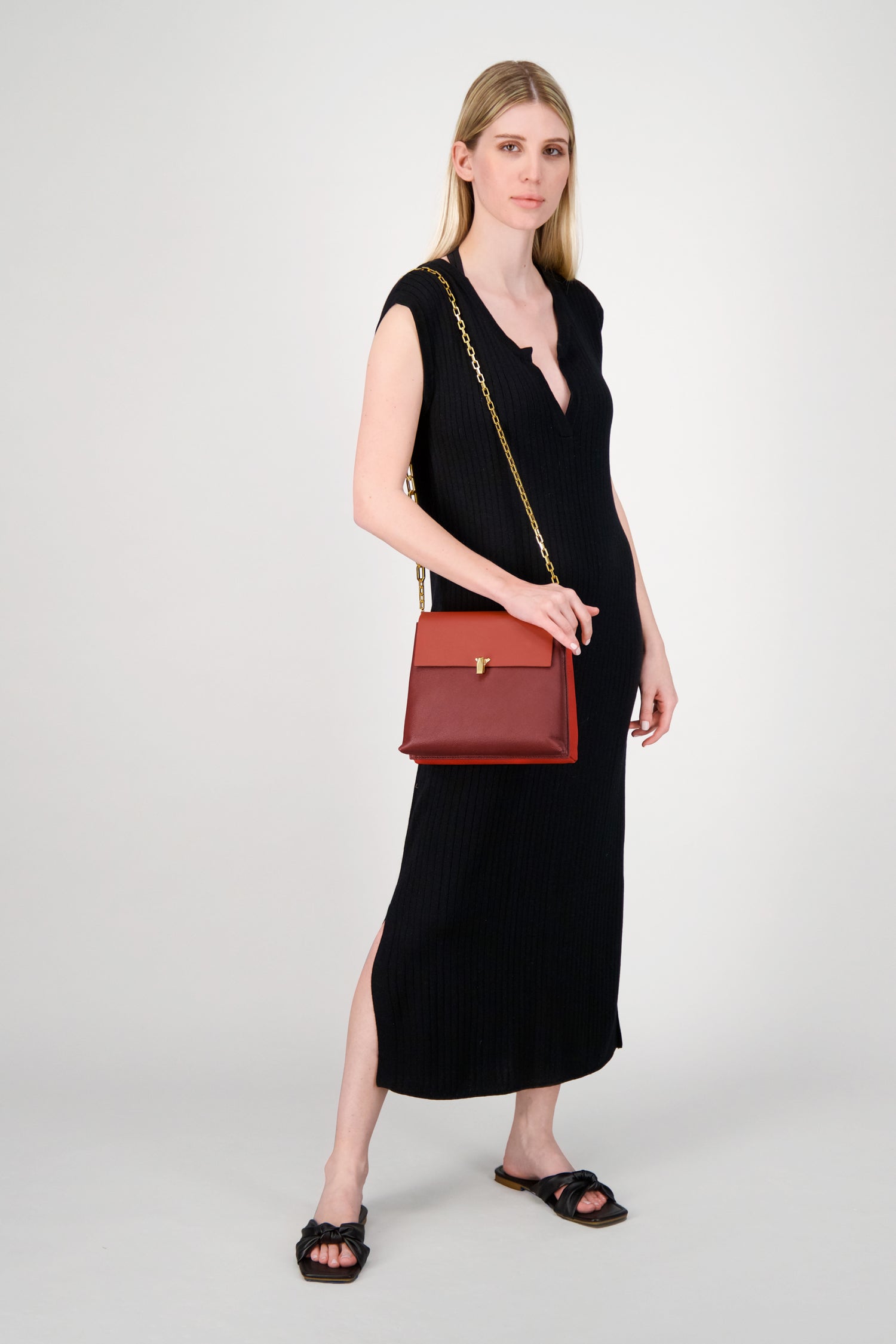 The Volon Brown/Red PO Day Bag