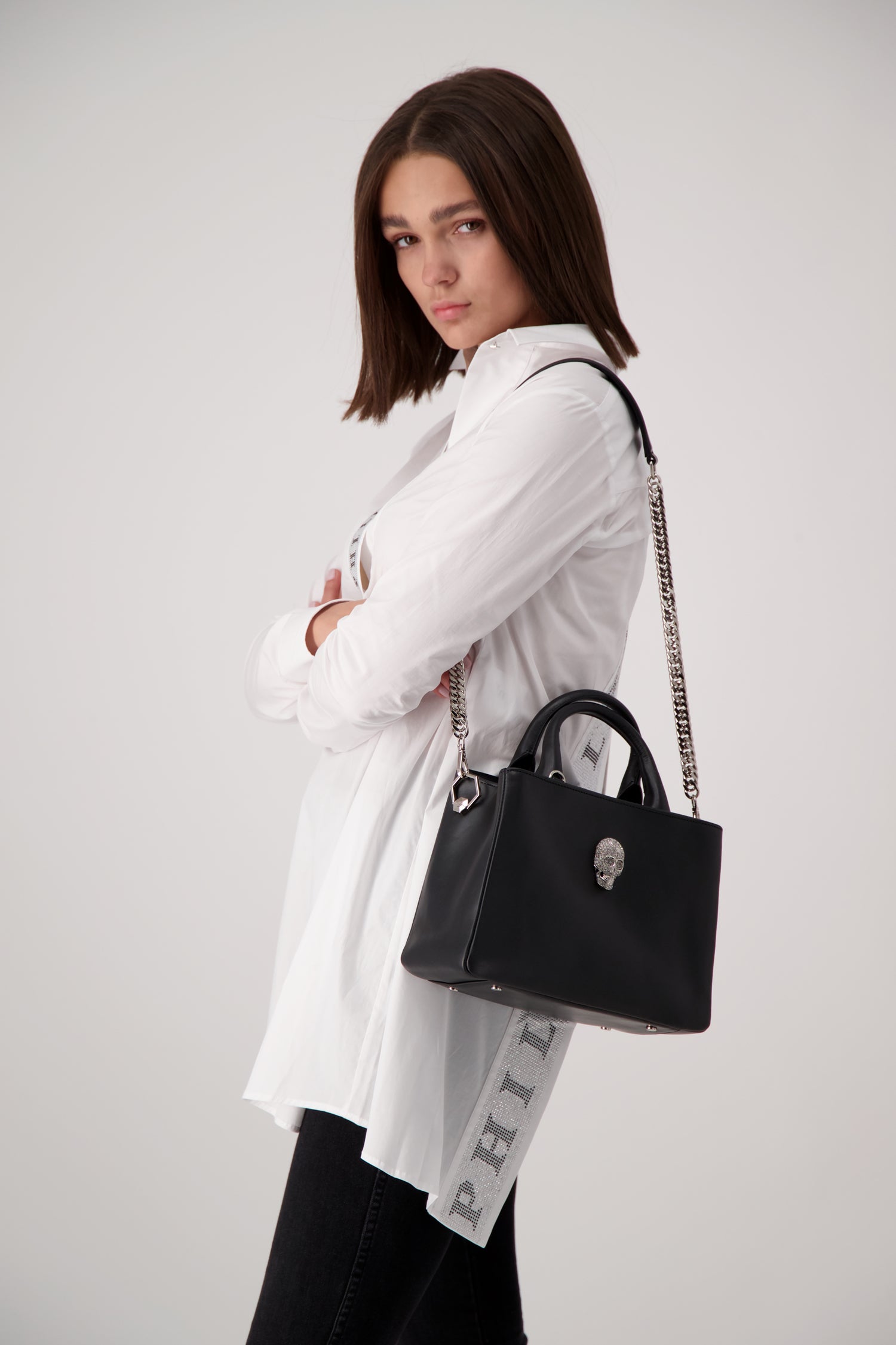 Philipp Plein Skull Handle Bag