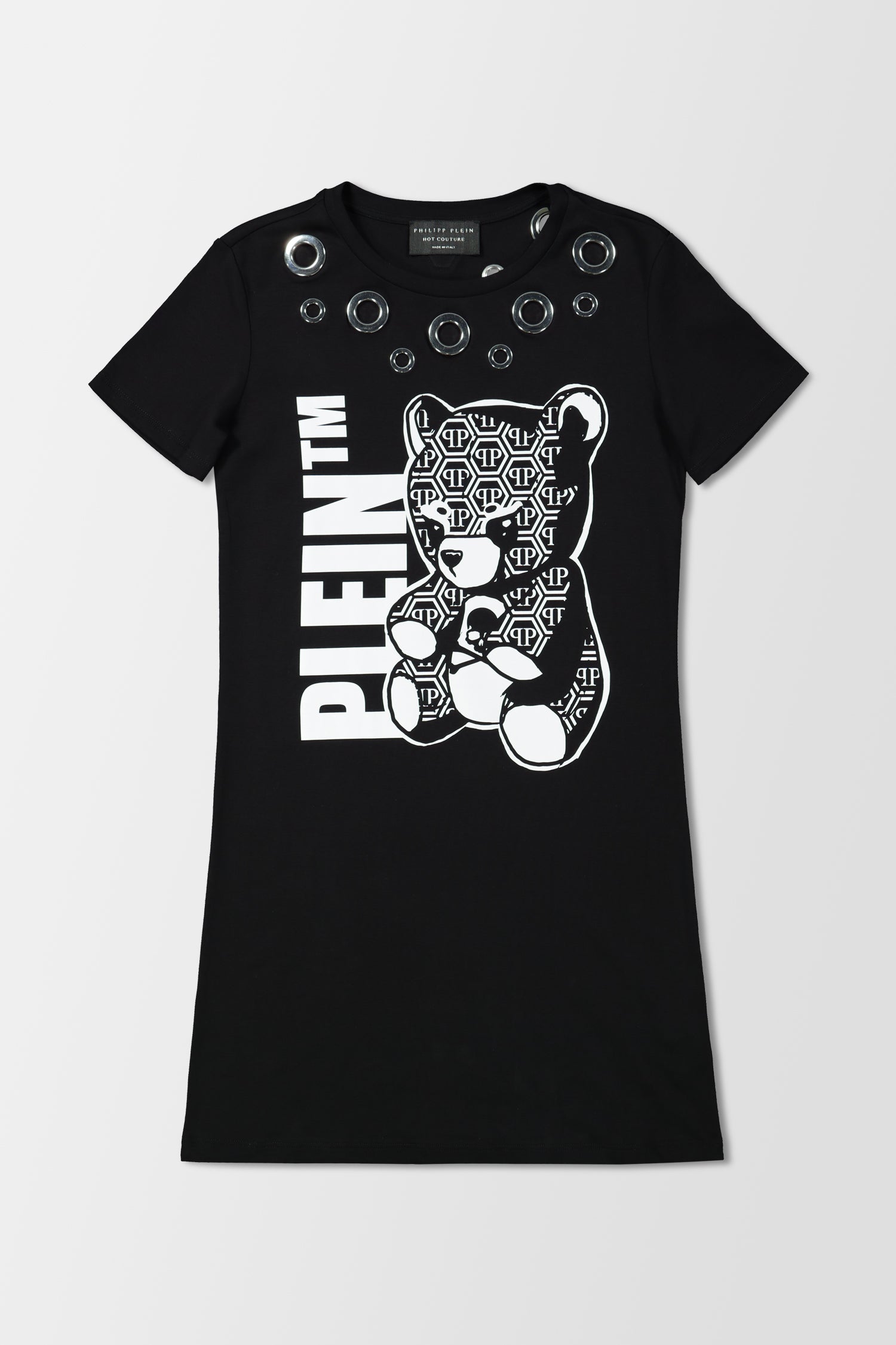 Philipp Plein Black Teddy Bear Short Dress